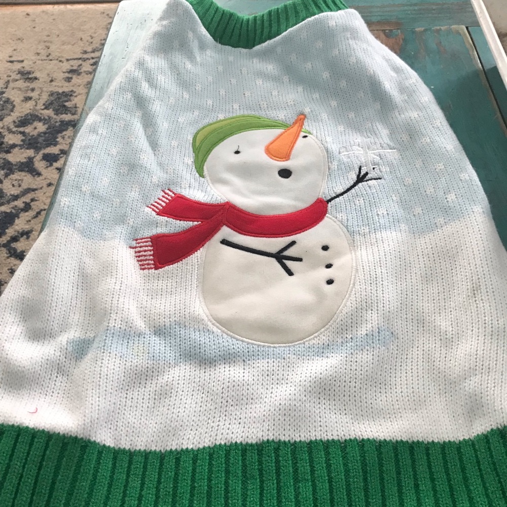 Dog snowman sweater